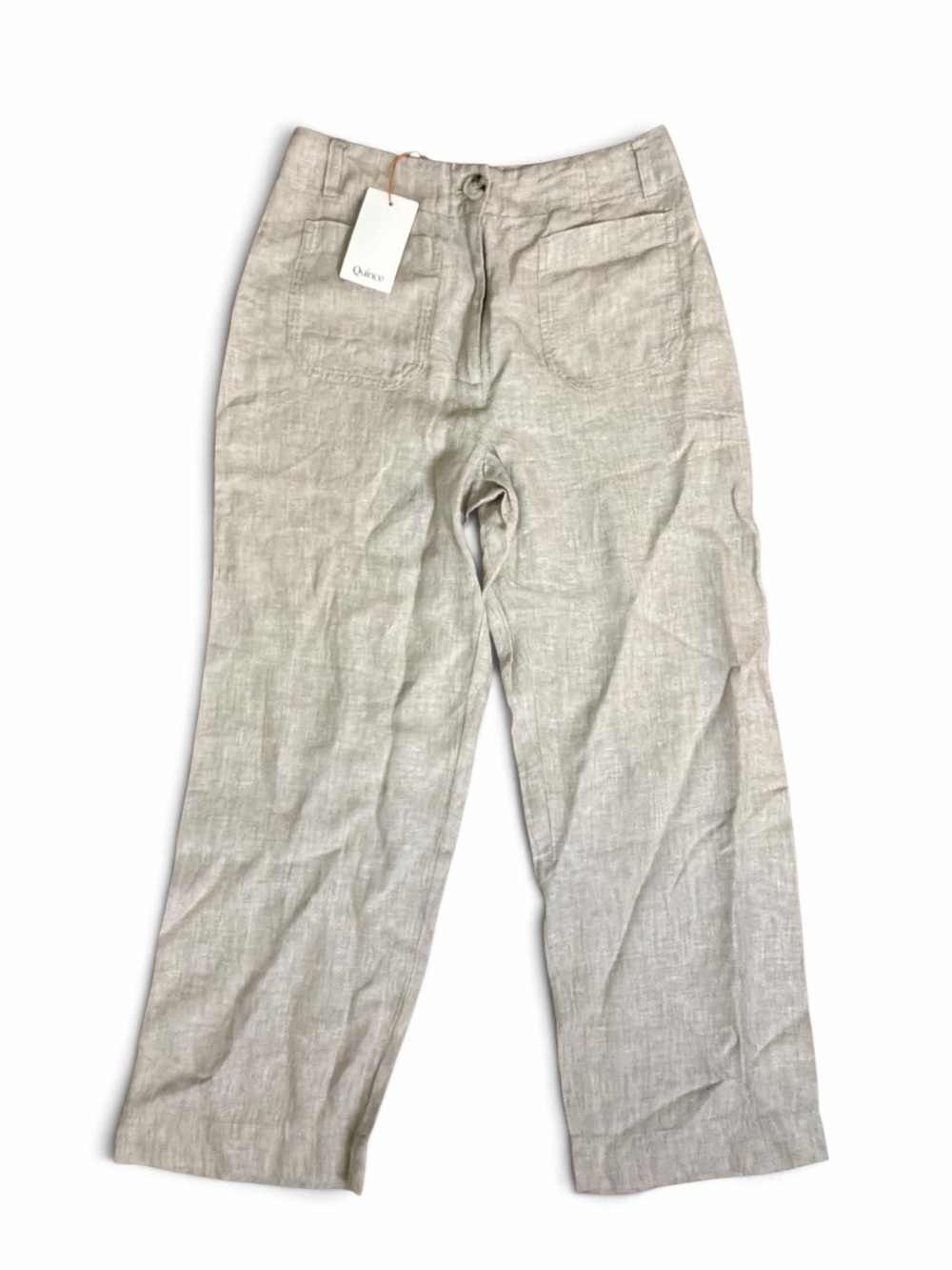 NWT Quince European Linen Patch Pocket Wide Leg Pants Size 6